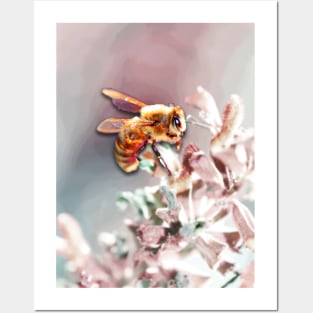 Bee & flower Posters and Art